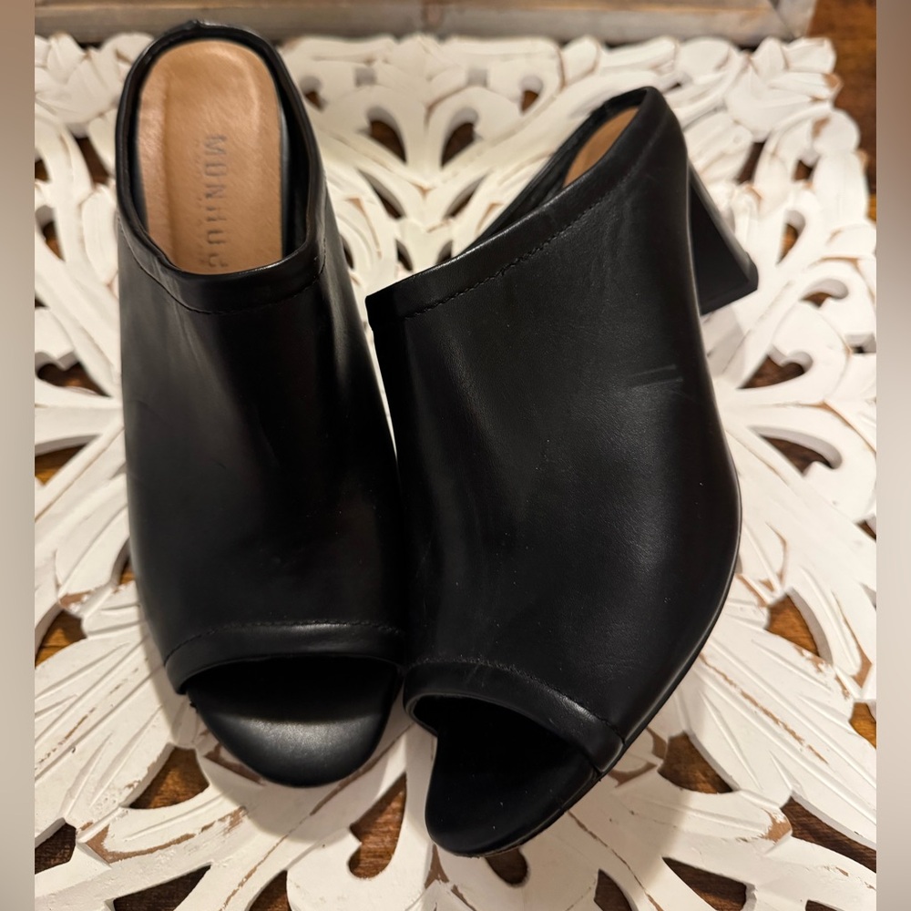 Monroe & Main Black High-heel Mule Shoe Woman’s Size 8M
